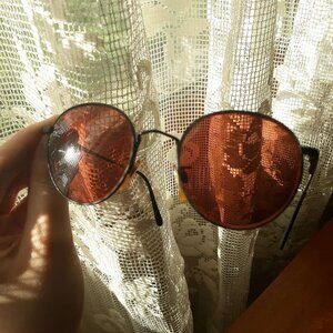 VINTAGE 90s Giorgio Armani 201 706 49 21 red Rx lens Unisex round sunglasses